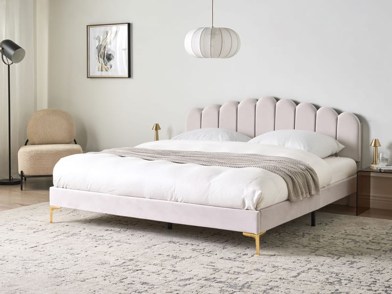Dobbeltseng Sauvian 180x200 cm - Off-White - Møbler - Senger - Sengeramme & sengestamme