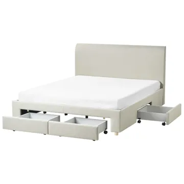Dobbeltseng Soutrin 160x200 cm - Beige - Møbler - Senger - Senger med oppbevaring