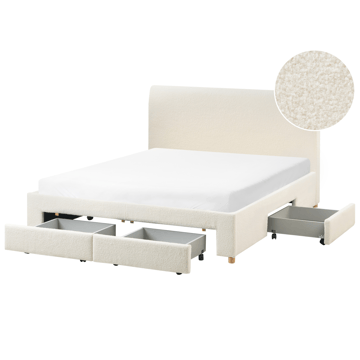 Dobbeltseng Soutrin 160x200 cm - Off-white - Møbler - Senger - Senger med oppbevaring