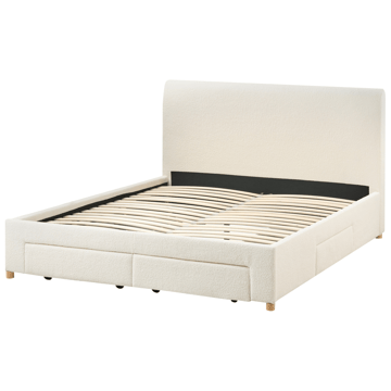 Dobbeltseng Soutrin 160x200 cm - Off-white - Møbler - Senger - Senger med oppbevaring