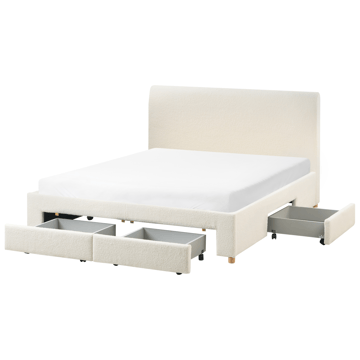 Dobbeltseng Soutrin 160x200 cm - Off-white - Møbler - Senger - Senger med oppbevaring