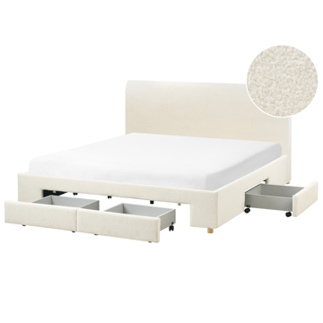 Dobbeltseng Soutrin 180x200 cm - Off-white - Møbler - Senger - Senger med oppbevaring