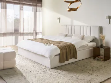 Dobbeltseng Tarascon 180x200 cm - Lys beige - Møbler - Senger - Senger med oppbevaring