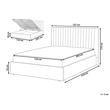 Dobbeltseng Vion 120x200 cm - Beige - Møbler - Senger - Senger med oppbevaring