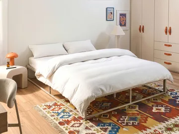 Dobbeltseng Viry 160x200 - Lys beige - Møbler - Senger - Sengeramme & sengestamme
