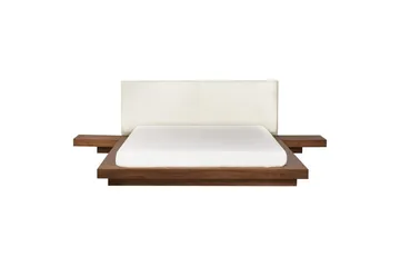 Dobbeltseng Zen med lamellramme Brun-hvit, 160x200 cm - Brun-hvit, 160x200 cm - Møbler - Senger - Sengeramme & sengestamme