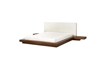 Dobbeltseng Zen med lamellramme Brun-hvit, 160x200 cm - Brun-hvit, 160x200 cm - Møbler - Senger - Sengeramme & sengestamme