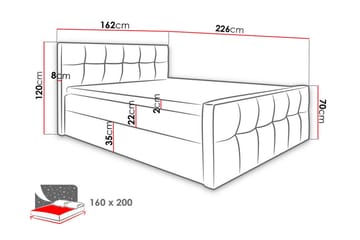 Doncaster Sengpakke Kontinentalseng 160x200 cm - Rød - Møbler - Senger - Kontinentalsenger