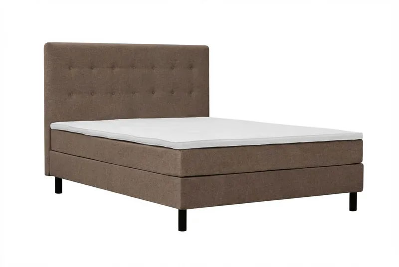 Dream komplett sengepakke 150x200 cm knapper - Brun - Møbler - Senger - Dobbeltsenger