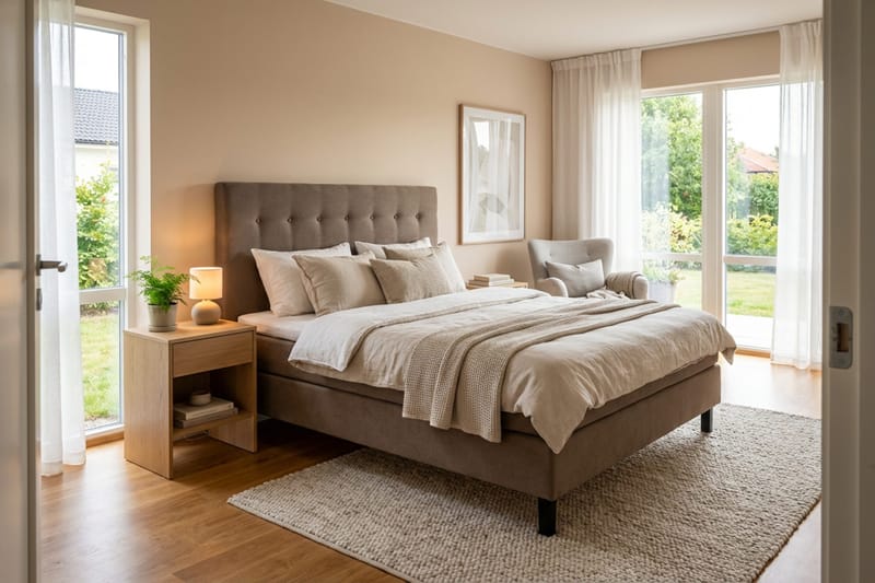 Dream komplett sengepakke 150x200 cm knapper - Brun - Møbler - Senger - Dobbeltsenger