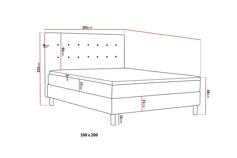 Dream Komplett Sengepakke 160x200 cm - Mørkegrå - Møbler - Senger - Kontinentalsenger