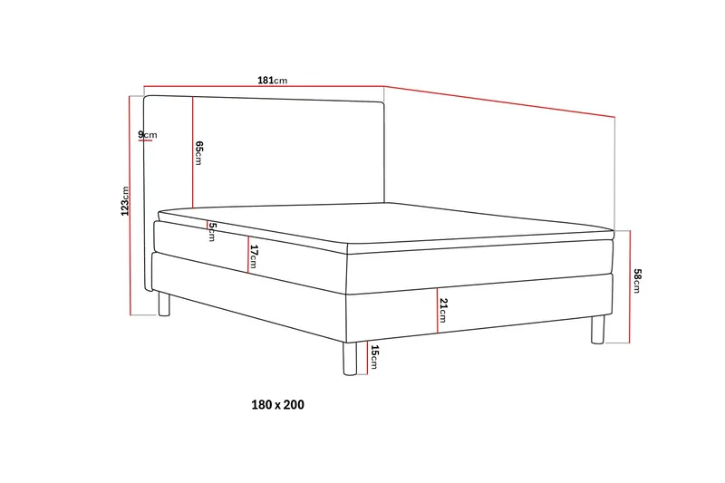 Dream Komplett Sengepakke 180x200 cm - Grå - Møbler - Senger - Enkeltsenger