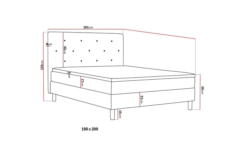 Dream Komplett Sengepakke 180x200 cm - Mørkegrå - Møbler - Senger - Kontinentalsenger