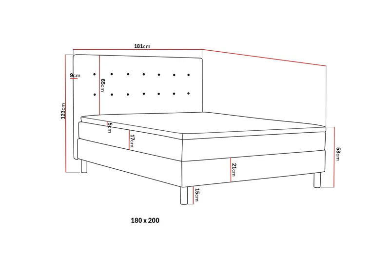 Dream Komplett Sengepakke 180x200 cm - Svart - Møbler - Senger - Kontinentalsenger