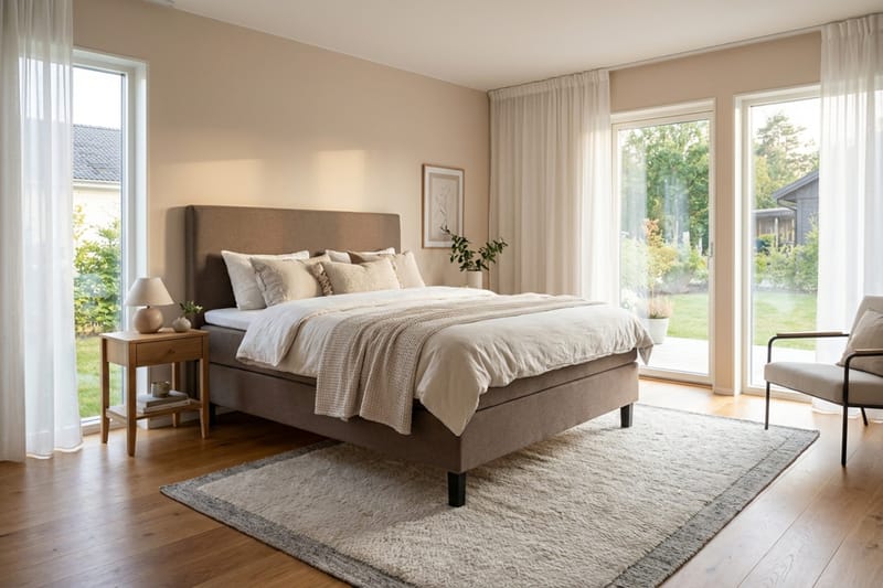 Dream komplett sengesett 180x200 cm glatt - Brun - Møbler - Senger - Kontinentalsenger