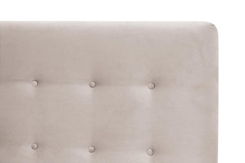Dream Komplett Sengpakke med Knappet Sengegavl og Overmadrass – Kontinentalseng 120x200 cm i Stoff med Fasthetsgrad Medium - Beige - Møbler - Senger - Dobbeltsenger