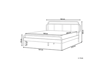 Dubbelsäng Beliani Boussicourt med lamellram 140x200 cm 160x200 - Møbler - Senger - Dobbeltsenger