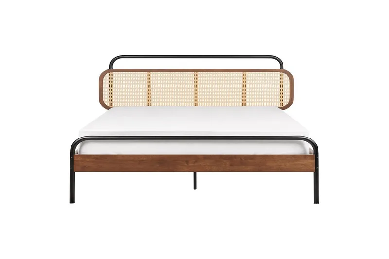 Dubbelsäng Beliani Boussicourt med lamellram 140x200 cm 180x200 - Møbler - Senger - Dobbeltsenger