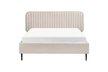 Dubbelsäng Beliani Brin med lamellram Beige-Svart, 140x200 cm Beige 140x200 - Møbler - Senger - Sengeramme & sengestamme