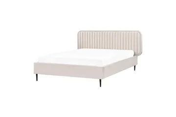 Dubbelsäng Beliani Brin med lamellram Beige-Svart, 140x200 cm Beige 140x200