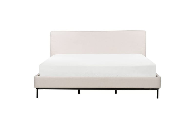 Dubbelsäng Beliani Corio med lamellram Beige-Svart, 140x200 cm Beige 180x200 - Møbler - Senger - Dobbeltsenger
