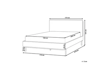Dubbelsäng Beliani Corio med lamellram Beige-Svart, 140x200 cm Grey 160x200 - Møbler - Senger - Sengeramme & sengestamme