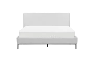 Dubbelsäng Beliani Corio med lamellram Beige-Svart, 140x200 cm Grey 160x200 - Møbler - Senger - Sengeramme & sengestamme