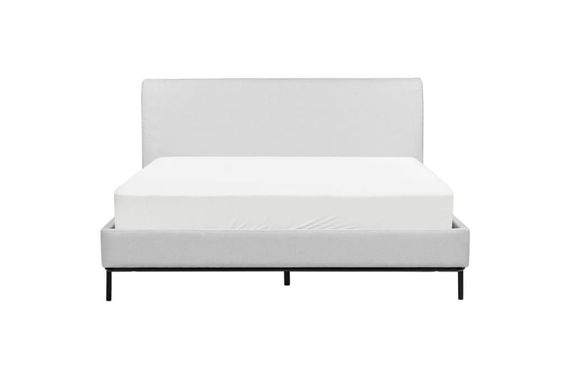 Dubbelsäng Beliani Corio med lamellram Beige-Svart, 140x200 cm Grey 160x200 - Møbler - Senger - Sengeramme & sengestamme