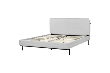 Dubbelsäng Beliani Corio med lamellram Beige-Svart, 140x200 cm Grey 160x200 - Møbler - Senger - Sengeramme & sengestamme