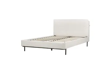 Dubbelsäng Beliani Corio med lamellram Beige-Svart, 140x200 cm White 140x200 - Møbler - Senger - Dobbeltsenger