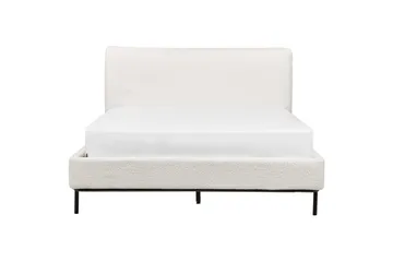 Dubbelsäng Beliani Corio med lamellram Beige-Svart, 140x200 cm White 140x200 - Møbler - Senger - Dobbeltsenger