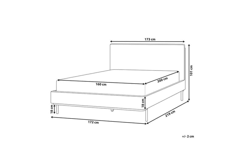 Dubbelsäng Beliani Corio med lamellram Beige-Svart, 140x200 cm White 160x200 - Møbler - Senger - Dobbeltsenger