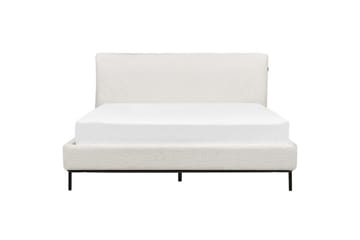 Dubbelsäng Beliani Corio med lamellram Beige-Svart, 140x200 cm White 160x200 - Møbler - Senger - Dobbeltsenger