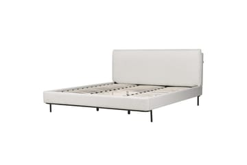 Dubbelsäng Beliani Corio med lamellram Beige-Svart, 140x200 cm White 180x200 - Møbler - Senger - Dobbeltsenger