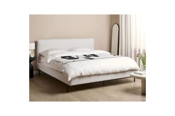 Dubbelsäng Beliani Corio med lamellram Beige-Svart, 140x200 cm White 180x200 - Møbler - Senger - Dobbeltsenger