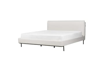 Dubbelsäng Beliani Corio med lamellram Beige-Svart, 140x200 cm White 180x200 - Møbler - Senger - Dobbeltsenger