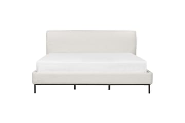 Dubbelsäng Beliani Corio med lamellram Beige-Svart, 140x200 cm White 180x200 - Møbler - Senger - Dobbeltsenger