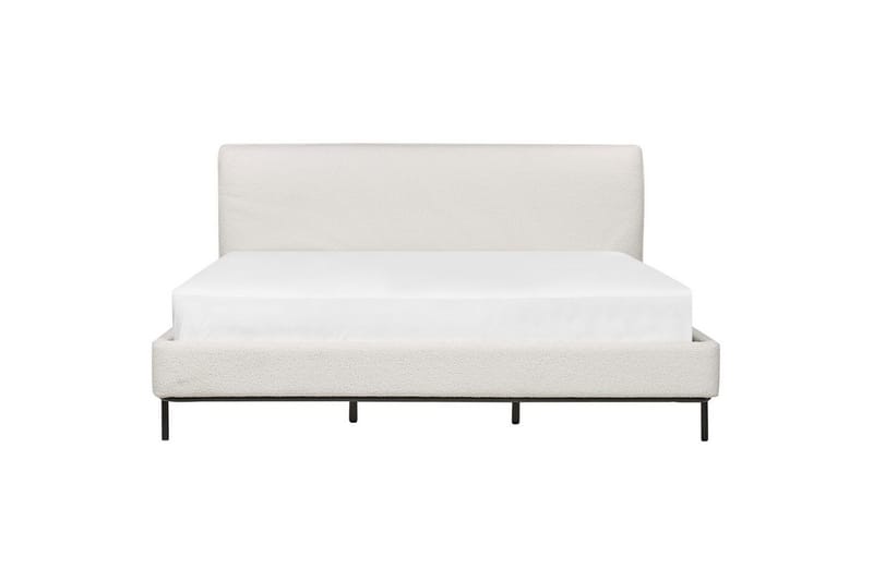 Dubbelsäng Beliani Corio med lamellram Beige-Svart, 140x200 cm White 180x200 - Møbler - Senger - Dobbeltsenger