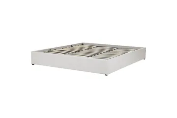 Dubbelsäng Beliani Dinan med lamellram Beige, 160x200 cm Grey 180x200 - Møbler - Senger - Senger med oppbevaring