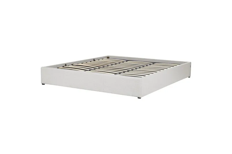 Dubbelsäng Beliani Dinan med lamellram Beige, 160x200 cm Grey 180x200 - Møbler - Senger - Senger med oppbevaring