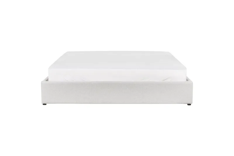 Dubbelsäng Beliani Dinan med lamellram Beige, 160x200 cm Grey 180x200 - Møbler - Senger - Senger med oppbevaring