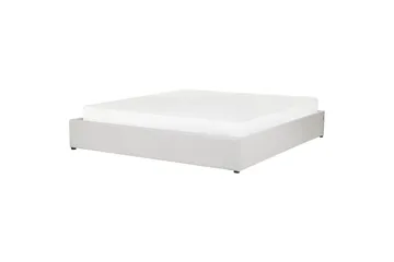 Dubbelsäng Beliani Dinan med lamellram Beige, 160x200 cm Grey 180x200 - Møbler - Senger - Senger med oppbevaring