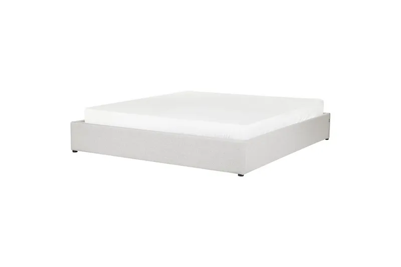 Dubbelsäng Beliani Dinan med lamellram Beige, 160x200 cm Grey 180x200 - Møbler - Senger - Senger med oppbevaring