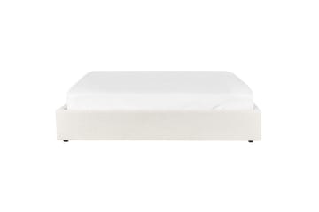 Dubbelsäng Beliani Dinan med lamellram Beige, 160x200 cm White 180x200 - Møbler - Senger - Senger med oppbevaring