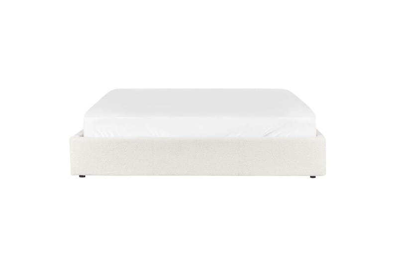 Dubbelsäng Beliani Dinan med lamellram Beige, 160x200 cm White 180x200 - Møbler - Senger - Senger med oppbevaring
