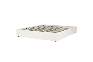 Dubbelsäng Beliani Dinan med lamellram Beige, 160x200 cm White 180x200 - Møbler - Senger - Senger med oppbevaring