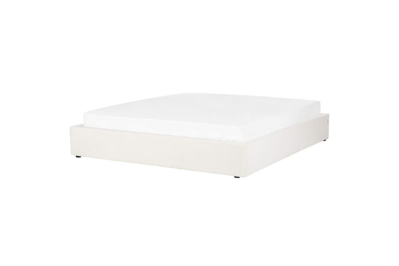 Dubbelsäng Beliani Dinan med lamellram Beige, 160x200 cm White 180x200 - Møbler - Senger - Senger med oppbevaring