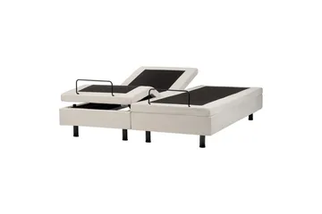 Dubbelsäng Beliani Duke II Beige-Svart, 160x200 cm Beige 160x200 - Møbler - Senger - Regulerbare senger