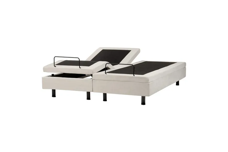 Dubbelsäng Beliani Duke II Beige-Svart, 160x200 cm Beige 160x200