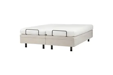 Dubbelsäng Beliani Duke II Beige-Svart, 160x200 cm Beige 160x200 - Møbler - Senger - Regulerbare senger
